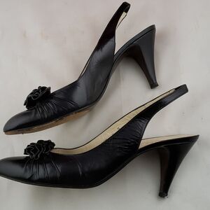 Ferragamo Rosina Ferragamo Schiavone Reno Sling Backs EUC In Box Black